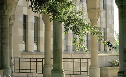 View from Great Court across to cloisters at UQ St Lucia campus